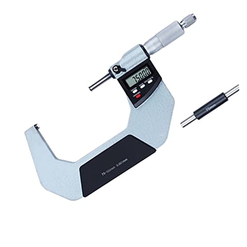 Mikrometer, 0,001 mm digitales Außenmikrometer 0-25 mm 25-50 mm 50-75 mm 75-100 mm elektronischer Mikrometer-Messschiebermessmessermikrometer-Vergaser Carbid(Digital B 75-100) von VXDEFP