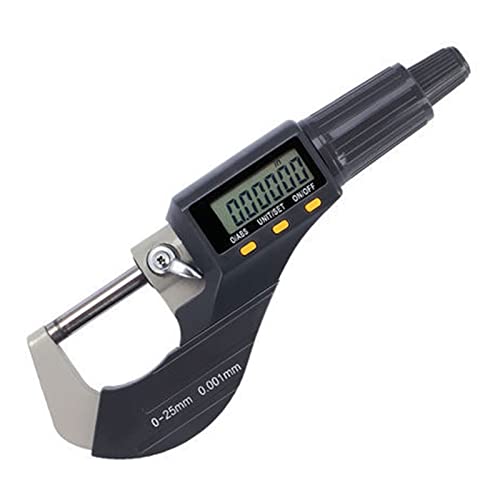 Mikrometer, 0-25 mm 0,001 mm digitaler elektronischer Außenmikrometer 0-25 mm mit extra groß LCD Bildschirmmesswerkzeuge(Type A) von VXDEFP