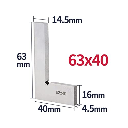 Quadratisches Lineal mit 90-Grad-Kante for Holzarbeiter, Metall, Tischler- und Tischlerwerkzeuge, Set Squares Messurment Try Square Angle Lineal(63x40 Square Ruler) von VXDEFP