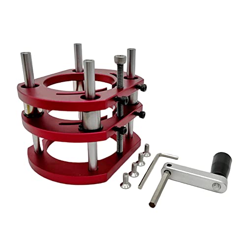 Router Lift Kit mit Aluminium-Fräserplatte for Motoren mit 65 mm Durchmesser Holzbearbeitungsfräsertisch Werkbank Trimmer Graviermaschine(Set A) von VXDEFP