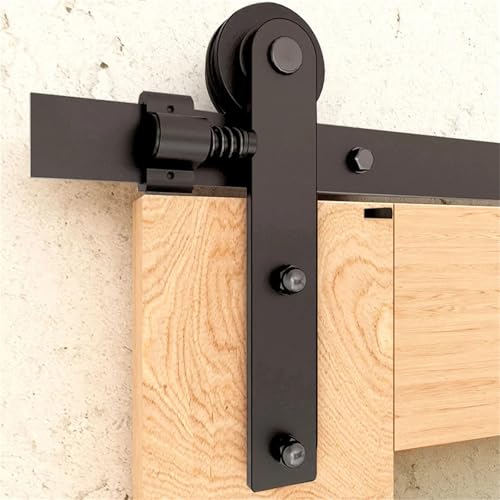 Scheunentor-Hardware-Kit for Einzeltür-Schiebetürschiene, I-förmige Rolle, 4-20 FT, Scheunentormechanismus(153cm 5FT rail kit) von VXDEFP