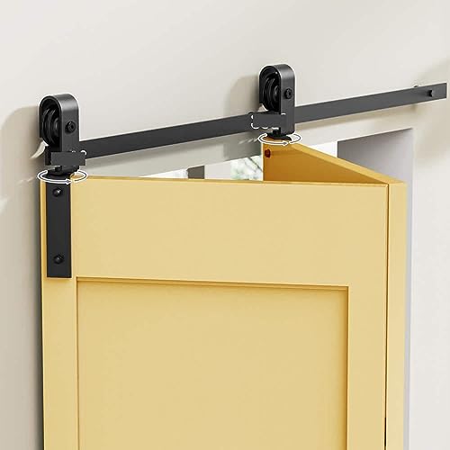 Schiebetürsystem Komplett-Set Bi-Folding-Schiebetür-Hardware-Hochleistungs-Rollenschienen-Kit, einfach zu installieren for 2 Türen-Hardware-Kit(6FT for 4 Doors) von VXDEFP