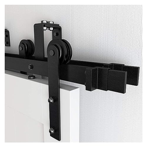 Schiebetürsystem Komplett-Set Bypas Doppelschienen-Scheunentor-Hardware-Kit, oben montierte I-förmige Rollenschienen-Schiebetürbeschläge(6FT 1830mm) von VXDEFP