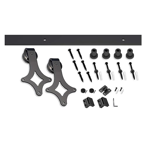 Schiebetürsystem Komplett-Set Rautenförmiges 4-16FT-Schiebetür-Hardware-Set aus Karbonstahl, Hängeschienensystem-Set for Einzeltür(13FT 3960mm) von VXDEFP