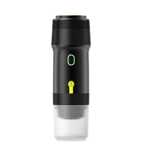 VXDEFP Kaffeemaschinen,Tragbare Kaffeemaschine, Elektrische Kaffeemaschine mit Heizung, passend for Kaffeekapseln/-pulver, Espressomaschine for Auto und Zuhause, Camping, Reisen(Noir) von VXDEFP