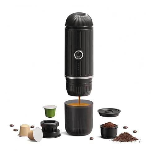 VXDEFP Kaffeemaschinen,Tragbare Kaffeemaschine, Tragbare 2-in-1-Espressomaschine, kompatible Kapseln und gemahlenen Kaffee, 19 Bar Druck, perfekt for die Küche auf Reisen und beim Camping VXDEFP Kaffeemaschinen,Tragbare Kaffeemaschine, Tragbare 2-in-1-Espressomaschine, kompatible Kapseln und gemahlenen Kaffee, 19 Bar Druck, perfekt for die Küche auf Reisen und beim Camping von VXDEFP