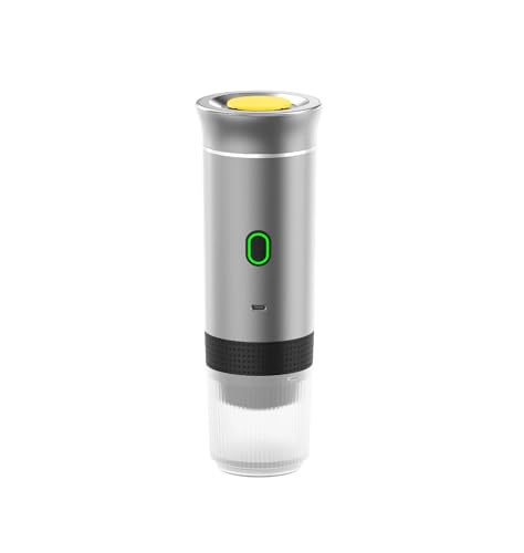 VXDEFP Kaffeemaschinen,Tragbare Kaffeemaschine, Tragbare Espressomaschine Multifunktions-3-in-1-tragbare Mini-Espresso-Handheld-Kapselkaffeemaschine Kaltes Heißbrühen Cafe(Silver) von VXDEFP