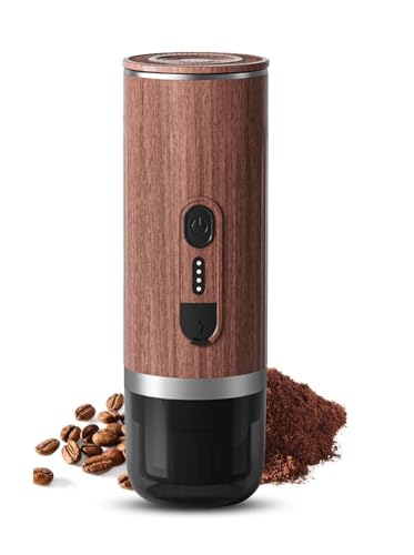VXDEFP Kaffeemaschinen,Tragbare Kaffeemaschine, Tragbare elektrische Espressomaschine, kabellose Heizung, Mini-Kaffeemaschine mit 3-in-1-Kaffeepulver/N-Kapsel/DG-Kapselbehälter(Brown) von VXDEFP
