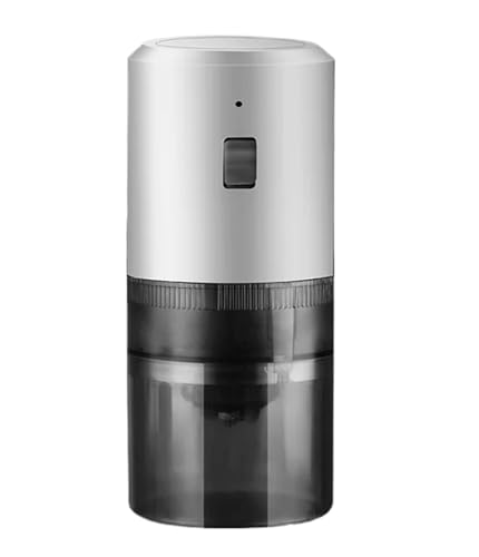 VXDEFP Kaffeemaschinen,Tragbare Kaffeemaschine, Tragbare kleine automatische Kaffeemühle, 1-Klick-Mahlen, Keramik-Mahlkern, Maschine mit einstellbarer Pulverdicke(White) von VXDEFP