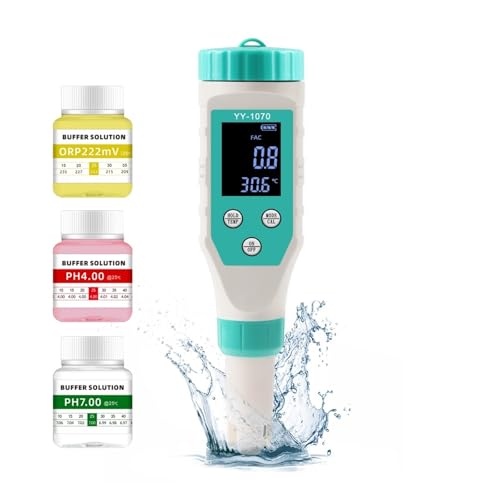VXDEFP PH Messgerät, Digitaler PH/Chlor/ORP/EC/TDS/Salzgehalt/Temp/FAC Pool Wasser Qualität Monitor PH Tester for Schwimmbad Aquarium Hydrokultur Spa VXDEFP PH Messgerät, Digitaler PH/Chlor/ORP/EC/TDS/Salzgehalt/Temp/FAC Pool Wasser Qualität Monitor PH Tester for Schwimmbad Aquarium Hydrokultur Spa von VXDEFP