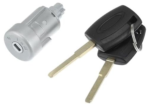 XEBRAD Zündschlosszylinder mit Schlüsseln - Auto-Zündschlosszylinder-Schlossbaugruppe, for Ford, for Transit MK8 2014-2019, Metall, Silberton, 1 Satz Zündschlossschloss von VXELY