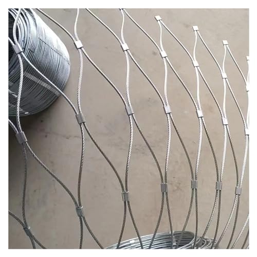 Edelstahl-Seilnetz, 10cm/1,5mm Flexible Begrenzung für Garten und Landwirtschaft, Treppenschutzzaun, Pflanzen-Garten-Netz(2.5x6m) von VXHCS