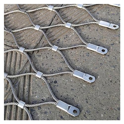 VXHCS 304 Edelstahl-Seilnetz, Flexibles Seil-Geländer-Netz, Galvanisierte Drahtzaunrolle, für Garden Farm Treppenbalkon, Anpassbar (Color : 10cm/2mm, Size : 0.6x2m) von VXHCS