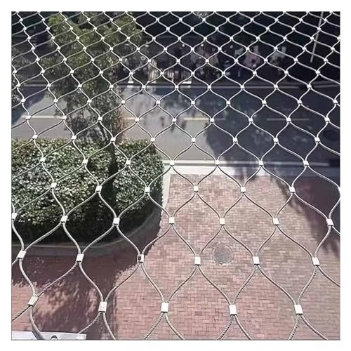 VXHCS 304 Edelstahl-Seilnetz, Sicherheitsnetz für Balkon, 10cm/1,5mm Flexibles Seil-Geländer-Netz, Flexibles, Schlagfestes Sicherheitsnetz (1x5m) von VXHCS