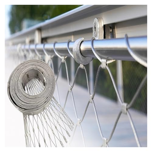 VXHCS 304 Edelstahlseilnetz, Flexibles Drahtseilnetz X-Type Mesh, 10cm/2mm Balkon-Fallschutznetz Gartennetze(0.6x15m) von VXHCS