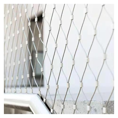 VXHCS Edelstahl-Seilnetz, Zoo-Käfigzaun 5cm/2mm Höhen-Sturzschutznetz, Geländer-Treppen-Sicherheitsnetz(1x24m) von VXHCS