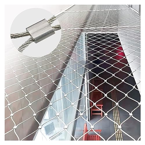 VXHCS Seilnetz aus Edelstahl 304, Zookäfigzaun Geflügelzuchtnetz, Balkon-Treppen-Zaun, für Garden Farm Treppenbalkon (Color : 5cm/1.5mm, Size : 2x3m/6.6x9.8ft) von VXHCS