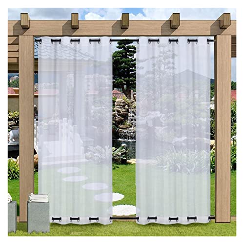 VXHCS Verdunkelungsvorhänge Wasserdichter Vorhang Oben Unten mit Ösen Dekorative Vorhänge für den Innen-und Außenbereich Duschvorhang für Badezimmer (Color : White, Size : 132x243cm/52x96in) von VXHCS