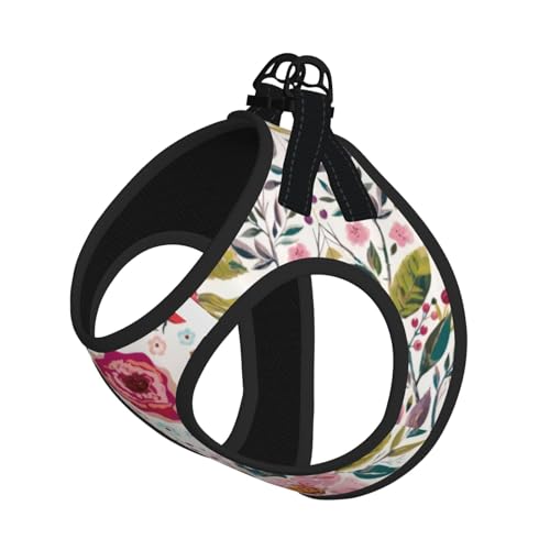 L Pet Leash Vest & Dog Harness - Small Size Flower Leaf Print Leash Set, Reflective, Adjustable for Cats & Dogs von VXXNlnn