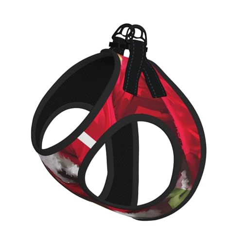 L Pet Leash Vest & Dog Harness - Small Size Merry Christmas Santa Claus Print Leash Set, reflektierend, verstellbar für Katzen und Hunde von VXXNlnn