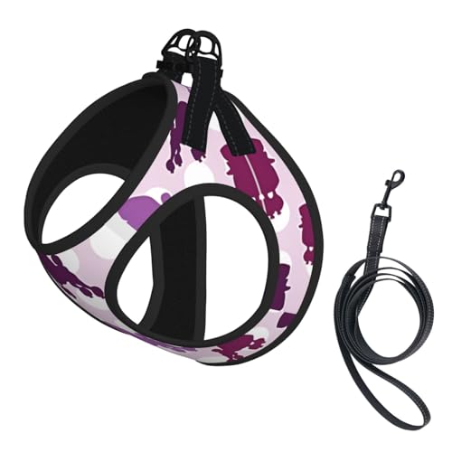 L Pet Leash Vest & Dog Harness - Small Size Purple Poodle Polka Dot Print Leash Set, Reflective, Adjustable for Cats & Dogs L Pet Leash Vest & Dog Harness - Small Size Purple Poodle Polka Dot Print Leash Set, Reflective, Adjustable for Cats & Dogs von VXXNlnn
