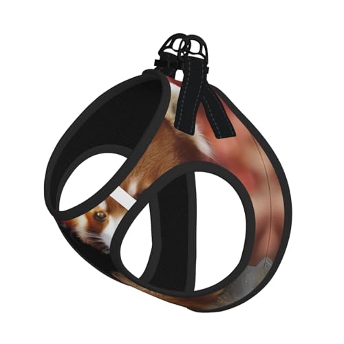 L Pet Leash Vest & Dog Harness - Small Size Red Panda Print Leash Set, Reflective, Adjustable for Cats & Dogs von VXXNlnn