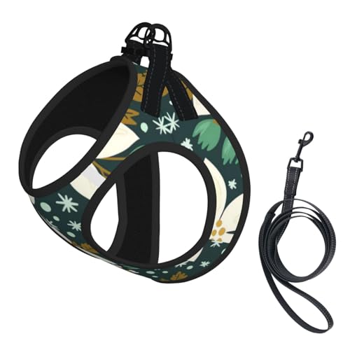 S Pet Leash Vest & Dog Harness - Small Size Floral Pattern Print Leash Set, Reflective, Adjustable for Cats & Dogs S Pet Leash Vest & Dog Harness - Small Size Floral Pattern Print Leash Set, Reflective, Adjustable for Cats & Dogs von VXXNlnn