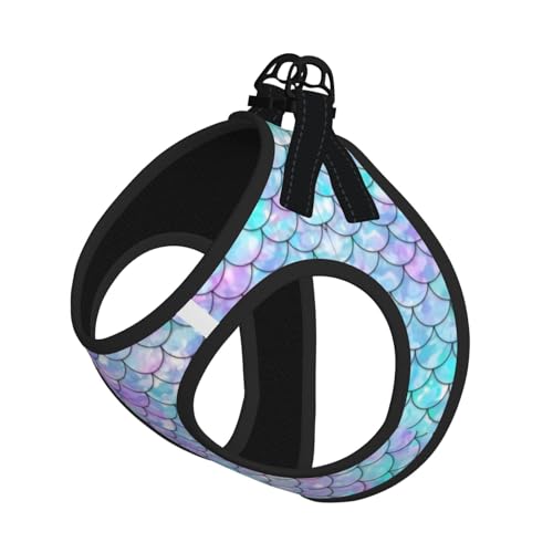 S Pet Leash Vest & Dog Harness - Small Size Mermaid Print Leash Set, Reflective, Adjustable for Cats & Dogs von VXXNlnn
