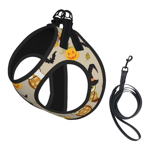 S Pet Leash Vest & Dog Harness - Small Sized Halloween Pumpkin and Owl Print Leash Set, Reflective, Adjustable for Cats & Dogs S Pet Leash Vest & Dog Harness - Small Sized Halloween Pumpkin and Owl Print Leash Set, Reflective, Adjustable for Cats & Dogs von VXXNlnn