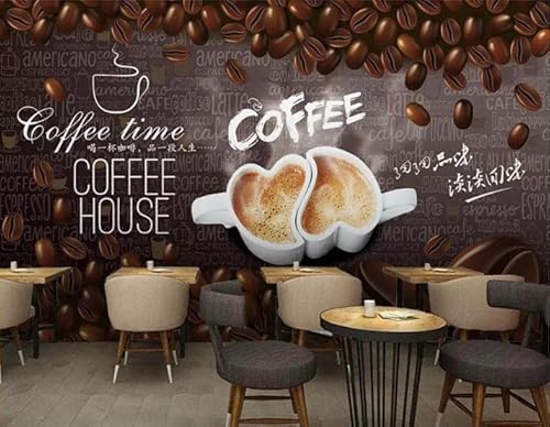 VYATIRANG Tapete HD handgemalte Kaffeedekoration Malerei Hintergrund Wand papel de parede 3D-Tapete * 300 cm x 210 cm (118,1 x 82,7 Zoll) von VYATIRANG