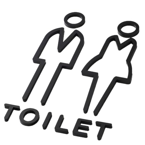 VYIBPDY 2 Stück WC Schild Selbstklebend,Toilettenschild Toiletten Schild,Toilettenschilder Damen Herren，Toilet Sign WC-Schilder Toilettentürschilder Toilettentür Schild für Innen Außenbereich（A） von VYIBPDY