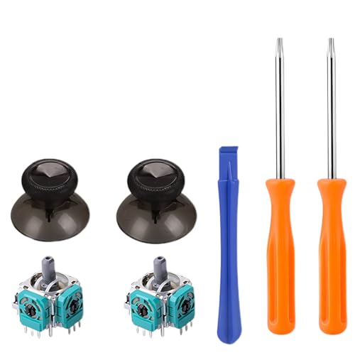 VYIBPDY 7er-Pack 3D-Joystick-Wippschalter + 2 Stück Thumbsticks Ersatzteile + 3Schraubendreher-Werkzeug für PS4 / PS4 Slim / PS4 Pro-Controller VYIBPDY 7er-Pack 3D-Joystick-Wippschalter + 2 Stück Thumbsticks Ersatzteile + 3Schraubendreher-Werkzeug für PS4 / PS4 Slim / PS4 Pro-Controller von VYIBPDY