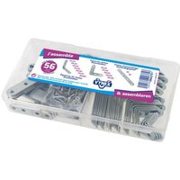 Kasten mit 56 Vynex-Winkeln und -Laschen mit Schrauben Stahl verzinkt Kasten mit 56 Vynex-Winkeln und -Laschen mit Schrauben Stahl verzinkt von VYNEX