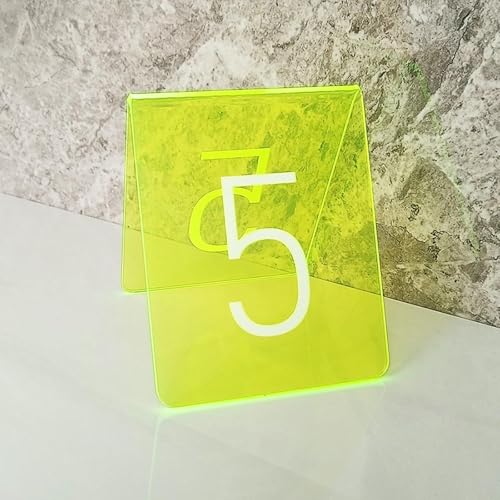 1-10 Acrylnummer Zelttischnummer Für Restaurants Cafes Bars, Zeltstil-Tischschilder, Set Mit 5 Farbenfrohen Schildern Des Panel-Schreibtischs, Am Besten Für Rustikale Empfänge von VYUJHNBG