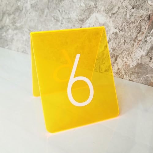 1-10 Acrylnummer Zelttischnummer Für Restaurants Cafes Bars, Zeltstil-Tischschilder, Set Mit 5 Farbenfrohen Schildern Des Panel-Schreibtischs, Am Besten Für Rustikale Empfänge von VYUJHNBG