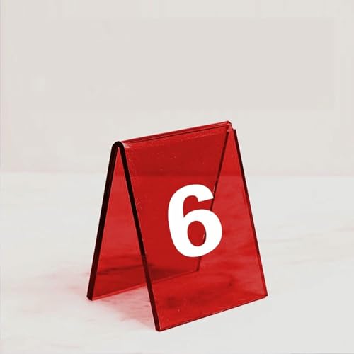 10 PCs Acrylzeltstil-Tabellennummern, Acryl-Tabletop-Zeichenanzahlsnummer Name Text-Tag-Bestellkartenanpassung Foodservice Restaurant Reserviertes Tabelle Doppelseitiges Acrylzeltzeichen von VYUJHNBG
