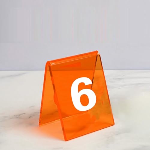 10 PCs Acrylzeltstil-Tabellennummern, Acryl-Tabletop-Zeichenanzahlsnummer Name Text-Tag-Bestellkartenanpassung Foodservice Restaurant Reserviertes Tabelle Doppelseitiges Acrylzeltzeichen von VYUJHNBG