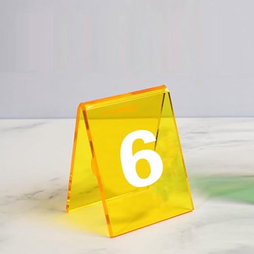10 PCs Acrylzeltstil-Tabellennummern, Acryl-Tabletop-Zeichenanzahlsnummer Name Text-Tag-Bestellkartenanpassung Foodservice Restaurant Reserviertes Tabelle Doppelseitiges Acrylzeltzeichen von VYUJHNBG