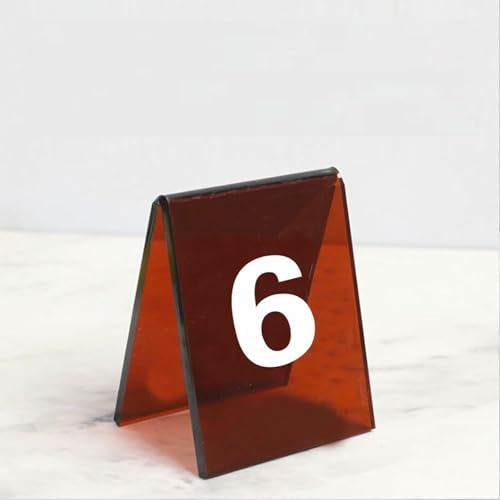 10 PCs Acrylzeltstil-Tabellennummern, Acryl-Tabletop-Zeichenanzahlsnummer Name Text-Tag-Bestellkartenanpassung Foodservice Restaurant Reserviertes Tabelle Doppelseitiges Acrylzeltzeichen von VYUJHNBG
