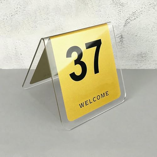 10 Stück Acryl Zelt Stil Tisch Nummern, 1-10 11-20 21-30 31-40 41-50 51-60 Schnelle Restaurant Nummerschild Sitzechen Zeichen Stehen Sie Auf Zeichen Doppelseitige Digitale Nummerschild von VYUJHNBG