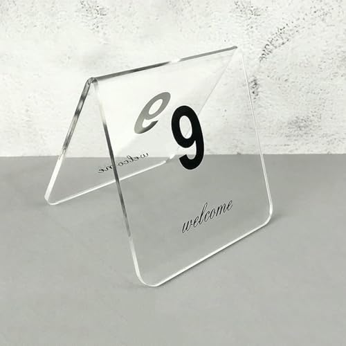 10 Stück Acryl Zelt Stil Tisch Nummern, 1-10 11-20 21-30 31-40 41-50 51-60 Schnelle Restaurant Nummerschild Sitzechen Zeichen Stehen Sie Auf Zeichen Doppelseitige Digitale Nummerschild von VYUJHNBG