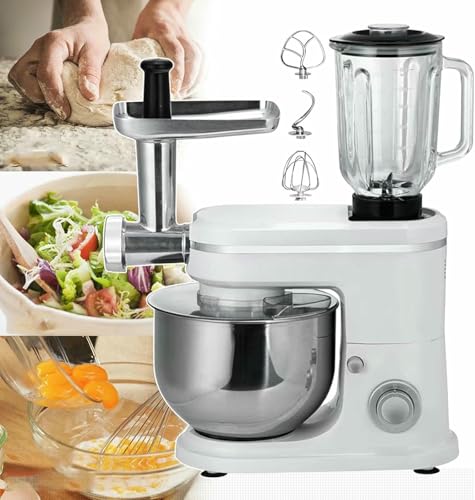 1500W Multifunktionaler Lebensmittelverarbeiter Mit 6L-Blender, Safter, Fleischmehler, Pastamaschine Für Effizientes Kochen Und Mischen von VYUJHNBG