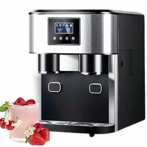 Eis Maker-Maschine, 18 Kg/24-Stunden-Eiscreser Mit LCD-Display, Manueller/automatischer Wassereinlass, 10-18 ℃ Kaltes Wasser, 16 Stück Eis/Zeit Und 1,8-L-Wassertank von VYUJHNBG
