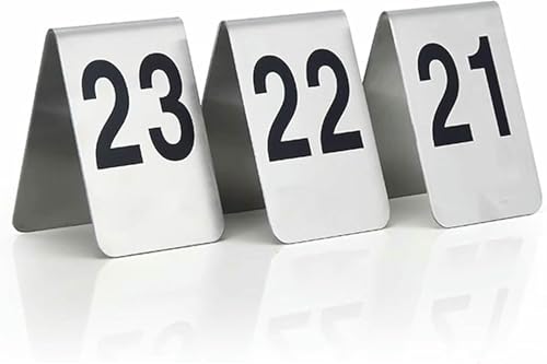 Restaurant Tisch Nummern 1-100, Zelt Tisch Nummern, Doppelseite Nummerierte Tisch Zelte Edelstahl Restaurant Hochzeitsnummern Karten Zeichen Für Party Bankette Hochzeitsempfang von VYUJHNBG