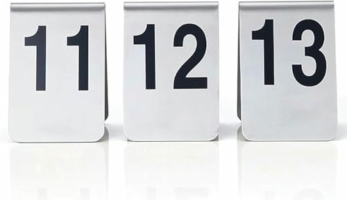 Restauranttischnummern Edelstahl Zelt Table Nummern, Hochzeitstischnummern, 1-100 Restaurant Digital Number Plate Tabletop Number Stapelbar von VYUJHNBG