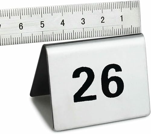 Tischnummer 1-50/100 Edelstahl Metall Tischnummern Karten, Langlebig, Einfach Zu Reinigen, Stapelbare Tischzeichen, Restaurant Café Bankette Sitztisch Nummerplatte von VYUJHNBG