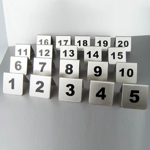 Tischnummern 1-100 Edelstahl Doppelseitig Zeltkarten Zelt Tischhalter Zeltkarten Hochzeit Für Restaurant, Klare Sichtbarkeit Dual-Side-Zahlen, 2,3 X 2,9 Zoll von VYUJHNBG