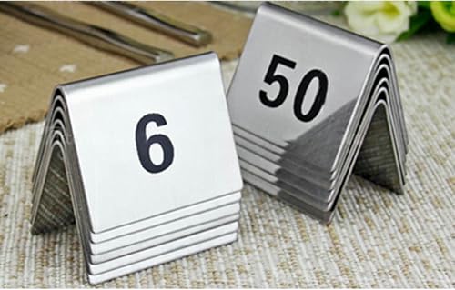 Tischzeichen 1-50 1-100 Metall Zelt Stil Stapelbare Tischnummern Karten Für Restaurants Cafés Bars Hochzeiten Empfänge, Einfach Zu Reinigen, Platzkarten Digitale Schilderplatte von VYUJHNBG