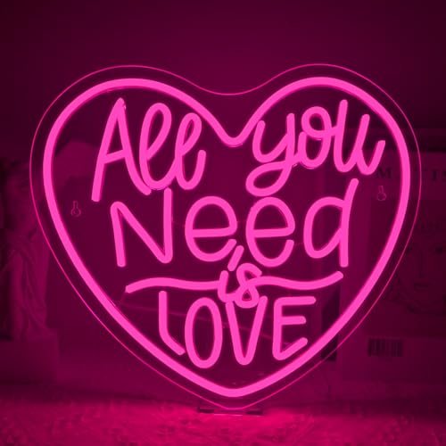 VYXIN All You Need Love Neon Schild, Neon Sign LED Schild Wand Leuchtreklame USB Power für Bedroom Pub Home Bar Room Club Party Lichter Window Decor Schlafzimmer Wohnzimmer Library Geschenke VYXIN All You Need Love Neon Schild, Neon Sign LED Schild Wand Leuchtreklame USB Power für Bedroom Pub Home Bar Room Club Party Lichter Window Decor Schlafzimmer Wohnzimmer Library Geschenke von VYXIN