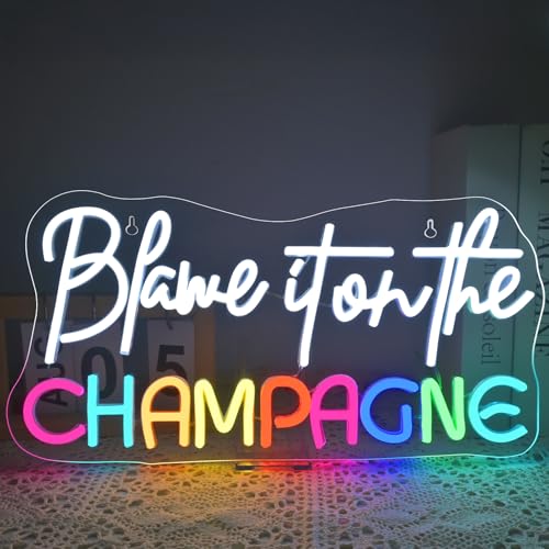 VYXIN Blame it on the Champagne Neon Schild, Bar Open Schild LED Wand,Geöffnet Leuchtschild für Bier Bar Resturant Wohnzimmer Schlafzimmer Männerhöhle Party Home Dekor Store Geschenke VYXIN Blame it on the Champagne Neon Schild, Bar Open Schild LED Wand,Geöffnet Leuchtschild für Bier Bar Resturant Wohnzimmer Schlafzimmer Männerhöhle Party Home Dekor Store Geschenke von VYXIN